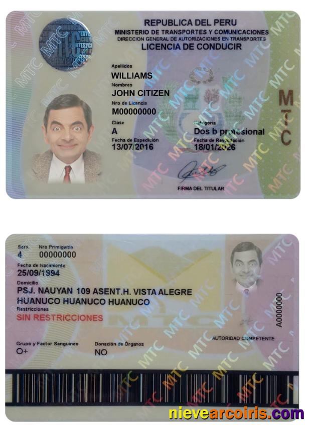 PERU driving license